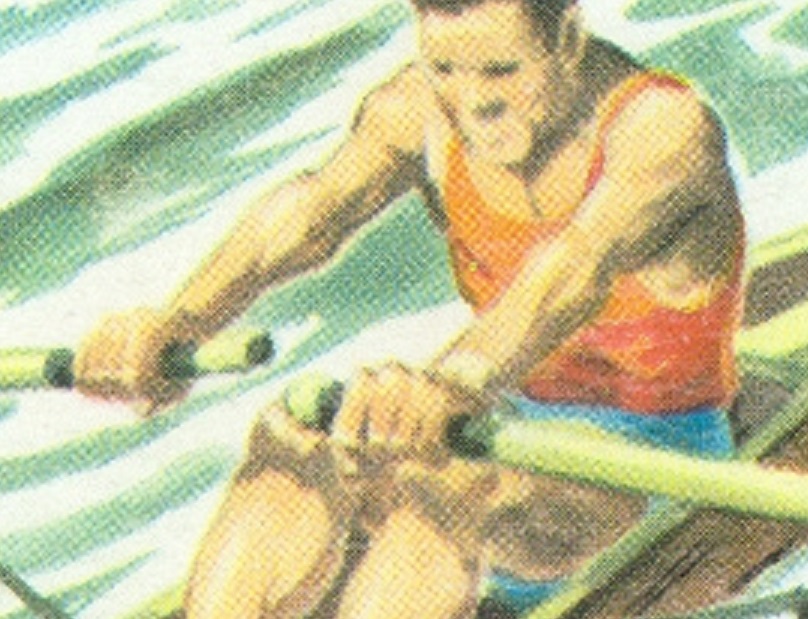CC FRA playing card Sports Aquatiques No. 5 Aviron detail