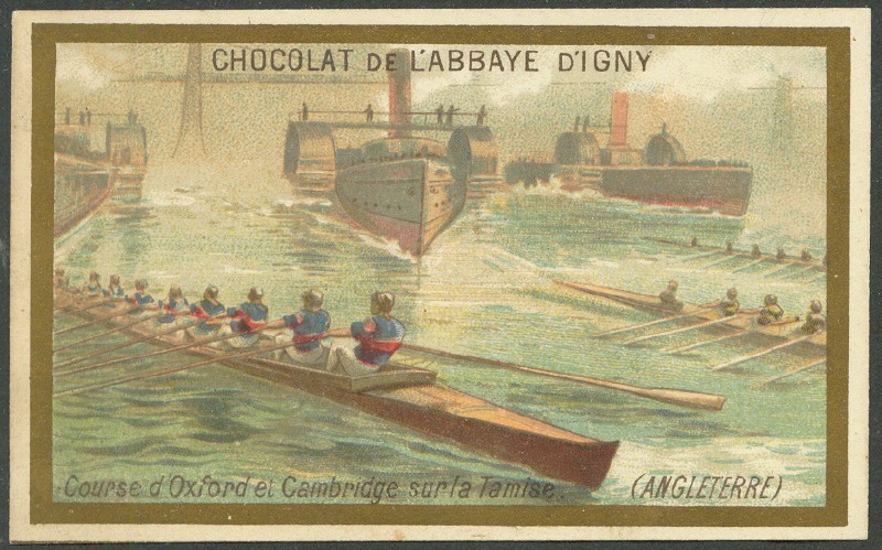 cc fra chromo course d oxford et cambridge sur la tamise   chocolat de l abbaye d igny