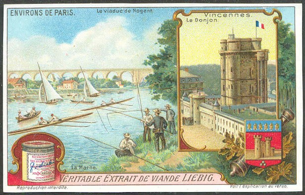 cc fra chromo liebig  environs de paris   drawing of two 2x 