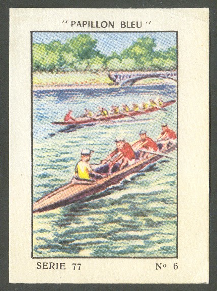 cc fra papillon bleu serie 77 no. 6  competition sportive sur la seine   drawing of two 8  