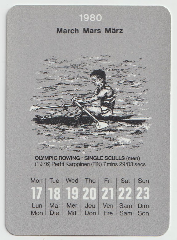 CC GBR 1980 Playing card OG Montreal 1976 Pertti Karppinen M1X gold medal winner