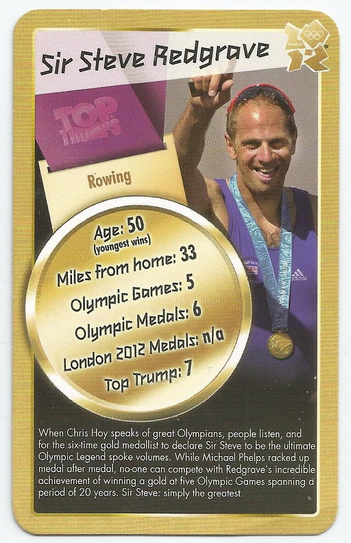 CC GBR 2012 OG TOP TRUMPS GOLD OG London Sir Steve Redgrave GBR