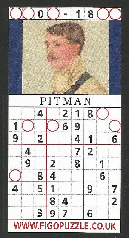 CC GBR FIGOPUZZLE Sudocard Rowing No. 11 Charles Murray Pitman Oxford University BC
