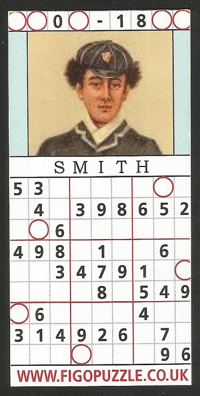 CC GBR FIGOPUZZLE Sudocard Rowing No. 1 Ernest John Heriz Smith Pembroke