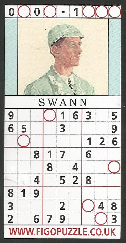 CC GBR FIGOPUZZLE Sudocard Rowing No. 22 Sydney Ernest Swann Cambridge University BC
