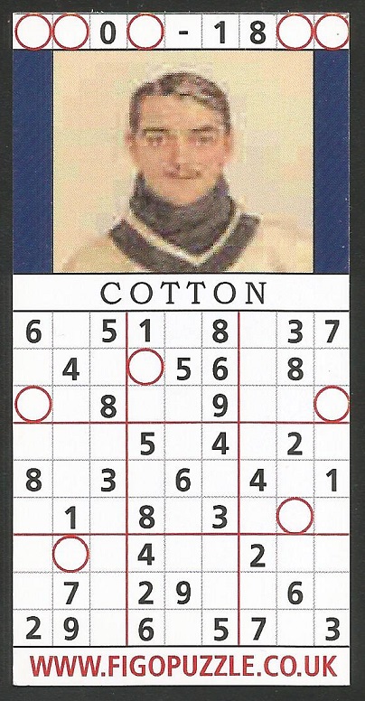 CC GBR FIGOPUZZLE Sudocard Rowing No. 8 Hugh Benjamin Cotton Oxfrd University BC