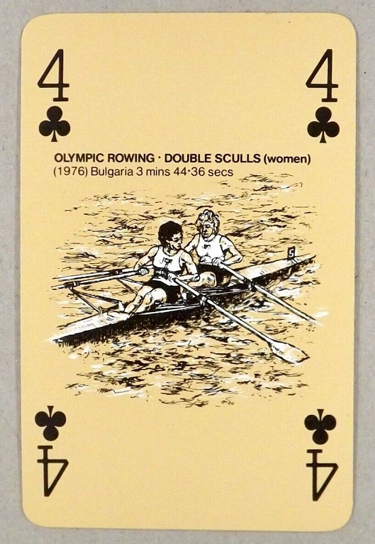 CC GBR Playing card OG Montreal 1976 W2X gold medal for BUL S. Otzetova Z. Yordanova