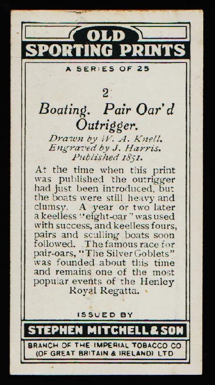 CC GBR Stephen Mitchell Son Old Sporting Prints No. 2 reverse