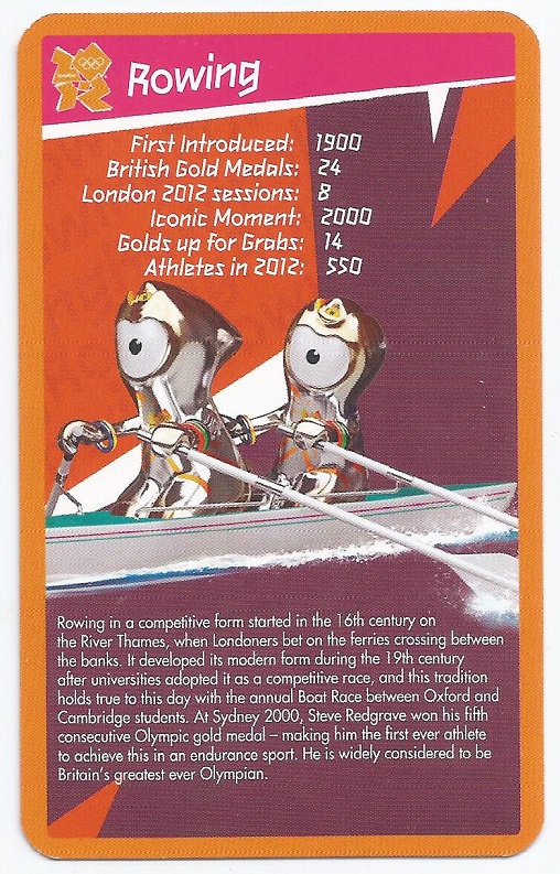 CC GBR TOP TRUMPS TOURNAMENT Olympic Sports Rowing