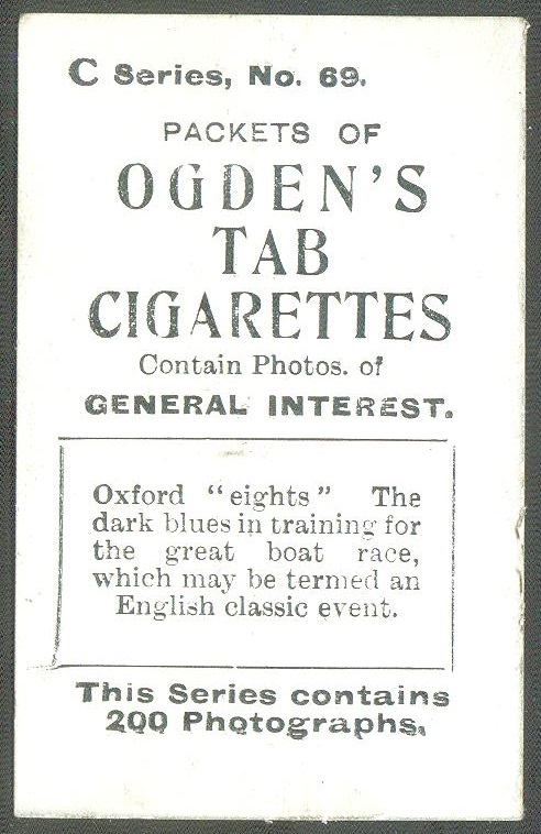 cc gbr 1902 ogdens cigarettes c series no. 69 - oxford eights reverse