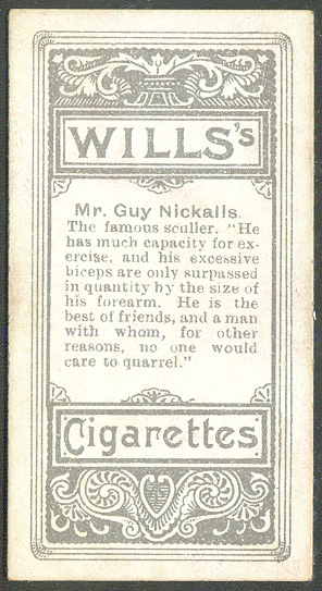 cc gbr 1902 willss cigarettes wingfield sculls vanity fair 2nd series no. 48 - mr. guy nickalls reverse