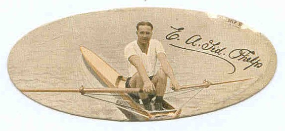 cc gbr 1935  carreras cigarettes  popular personalities  no. 62 ted phelps  world s professional sculling champion till 1933 