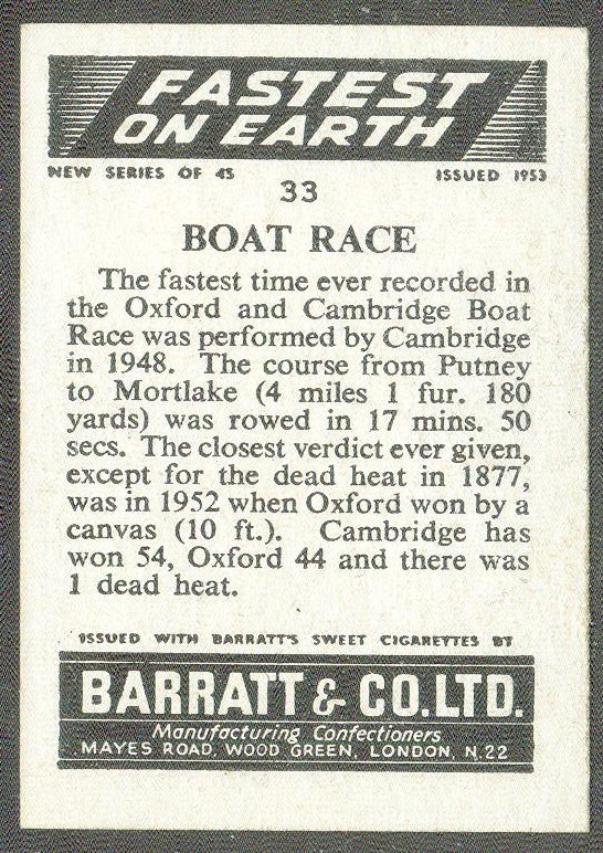 cc gbr 1953 barratt co fastest on earth no. 33 boat race cambridge 8 1948 reverse