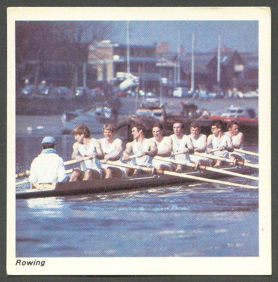 cc gbr 1980 nabisco cereal cards action shots of olympic sports no. 11 rowing photo of m8 crew on the thames at putney