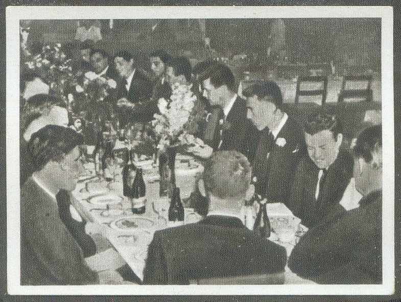 cc gdr 1954 volkseigene zigarettenindustrie og helsinki 1952 bild 65 the usa m8 gold medal winner crew at a dinner together with the urs m8 crew who won the silver medal