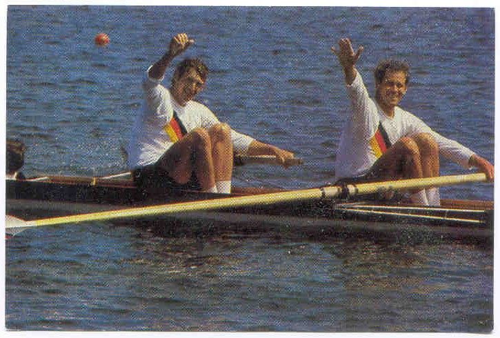 cc gdr 1984 olympioniken der ddr harald jaehrling georg spohr cox friedrich wilhelm ulrich gold medal winners og moscow 1980 in the 2 event 