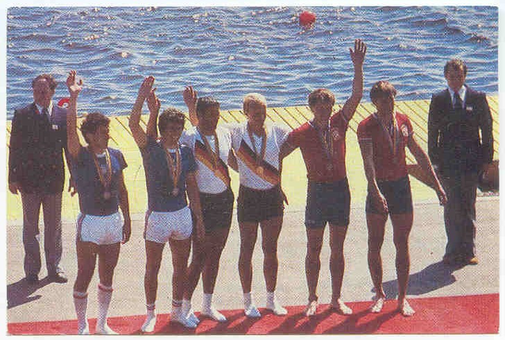 cc gdr 1984 olympioniken der ddr joachim dreifke klaus kroeppelien gold medal winners og moscow 1980 in the 2x event 