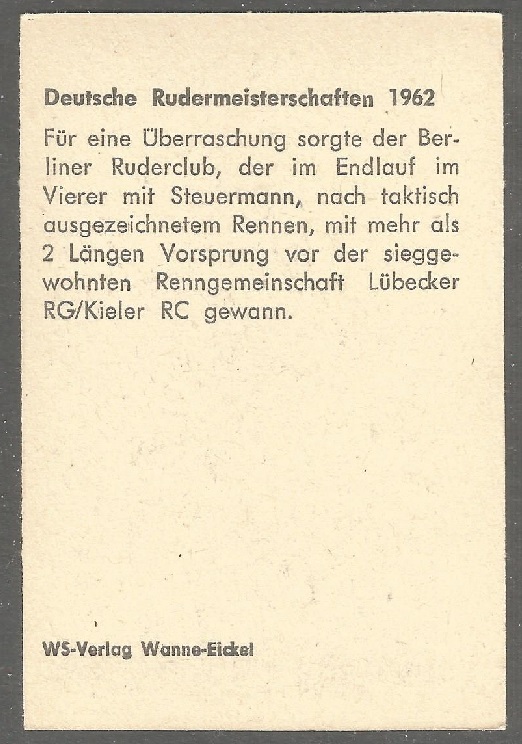 CC GER 1962 German national championships Berliner RC M4 beats Luebecker RG Kieler RC reverse