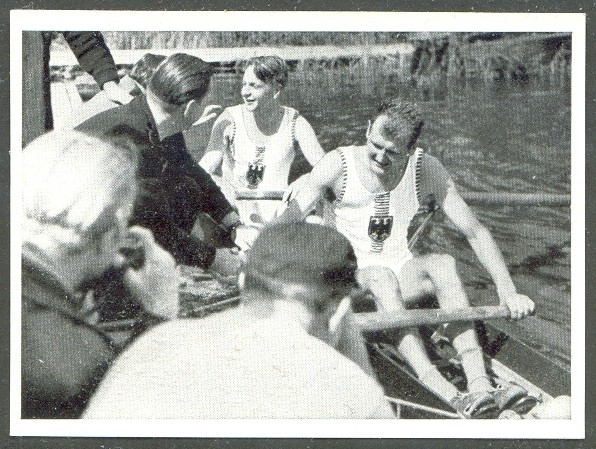 cc ger 1952 kosmos zigarettenbild no. 176 og helsinki ger 2 h. manchen h. heinhold cox h. noll silver medal winners 