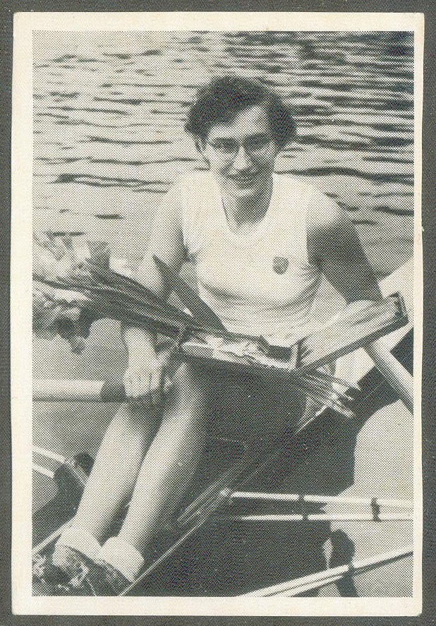 cc ger 1955 ok kaugummi bubble gum sportmeisterschaften 1954 no. 78 b ingrid scholz duisburger rv german w1x champion