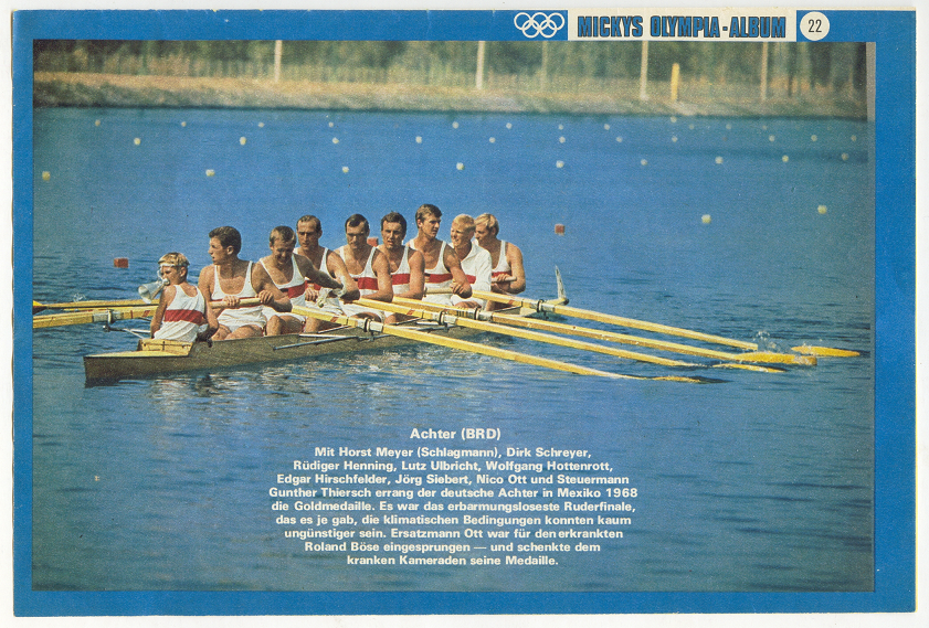 cc ger 1971 micky maus magazin no. 769 mickys olympia album no. 22 8 ger crew gold medal winner og mexico 1968