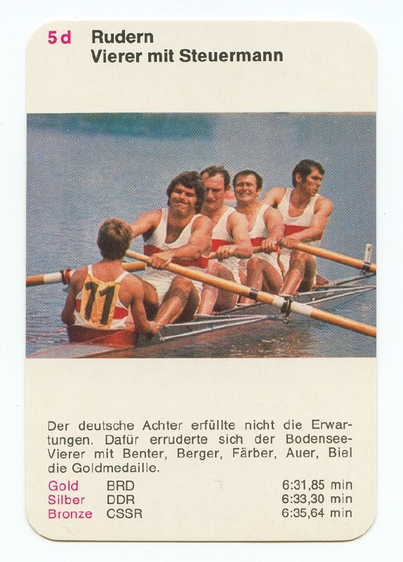 cc ger 1972 bs quartet og munich gold medal in the 4 event for ger 