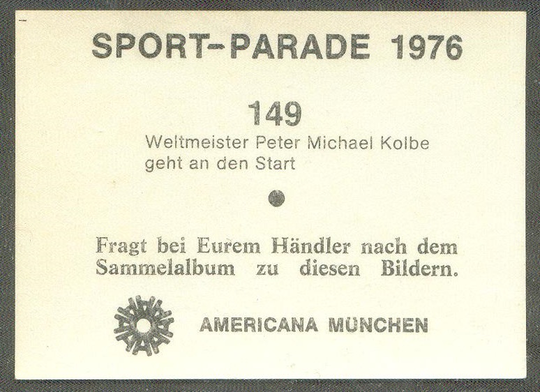cc ger 1976 americana muenchen sport parade 1976 no. 149 world champion peter michael kolbe ger on his way to the start reverse kopie