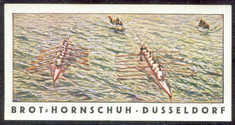 cc ger brot hornschuh duesseldorf watersport no. 2 fight close to finish line coloured drawing of two 8 followed by launch 