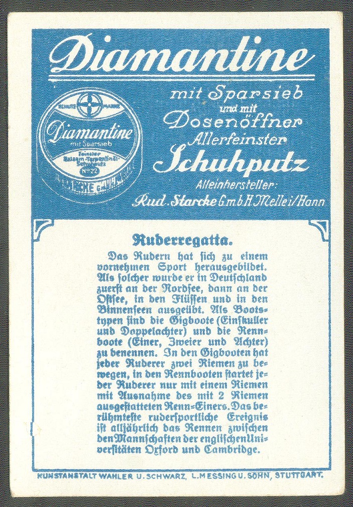 cc ger diamantine shoe polish no. 9 rowing regatta reverse