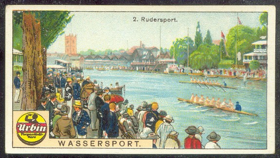 cc ger urbin serie 6 wassersport no. 2 rudersport two 8 racing at henley wrong text on back about boat race 
