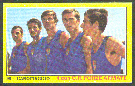 cc ita panini campioni dello sport 1970 71 no. 99 4 crew ita c. r. forze armate