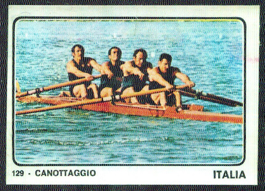 cc ita panini campioni dello sport 1973 74 no. 129 canottaggio m4 crew ita