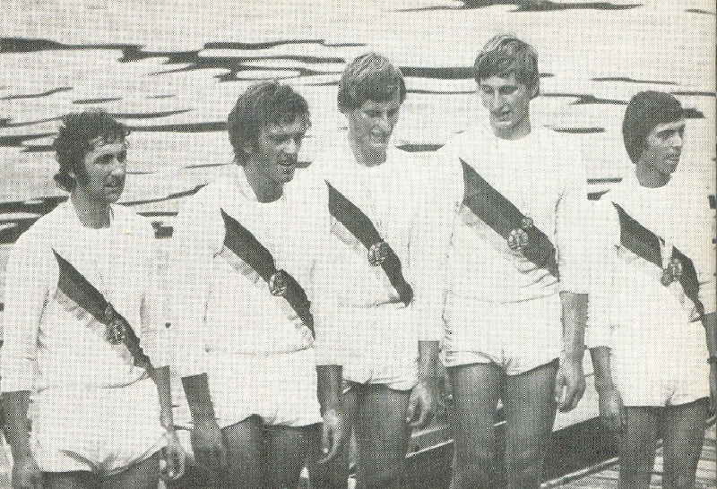 photo gdr m4 crew walter ulrich diessner ruediger kunze andreas schulz cox wolfgang gross gold medal winner wrc lucerne 1974