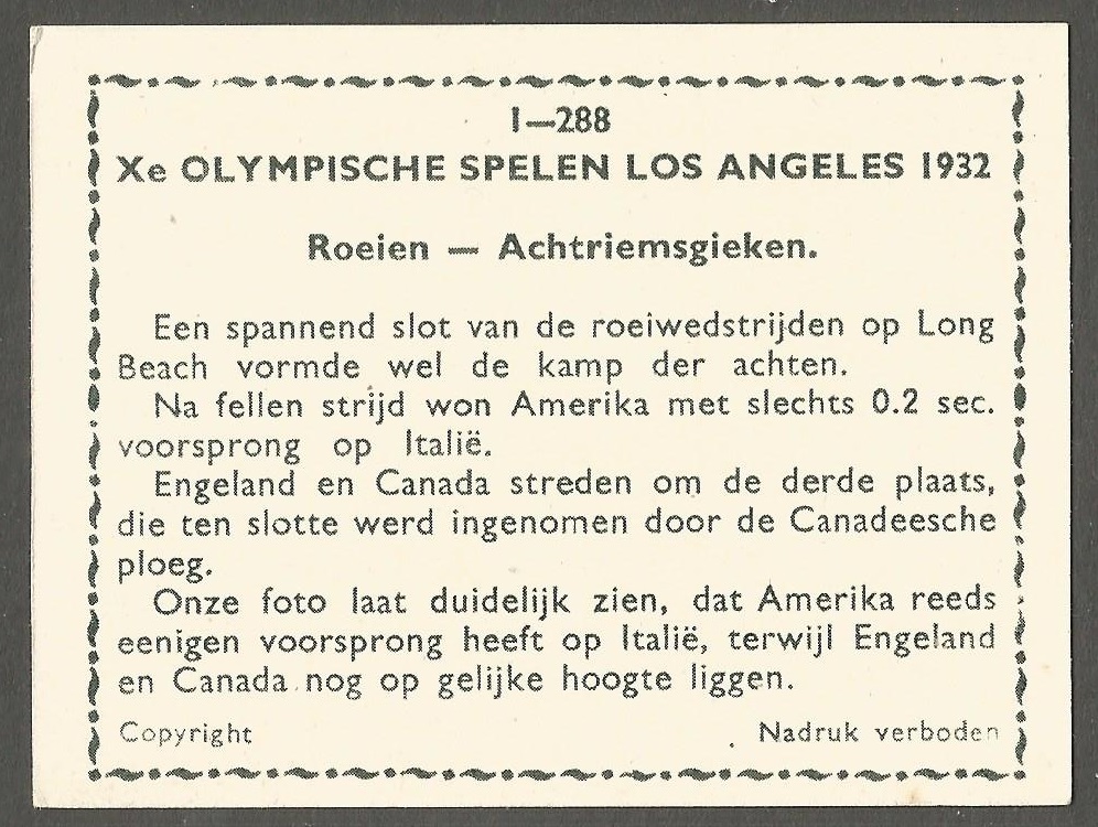 CC NED 1932 OG Los Angeles M8 final reverse