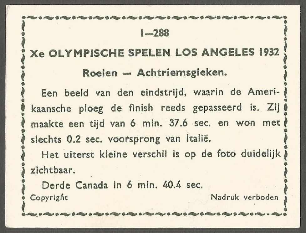 CC NED 1932 OG Los Angeles M8 final I reverse