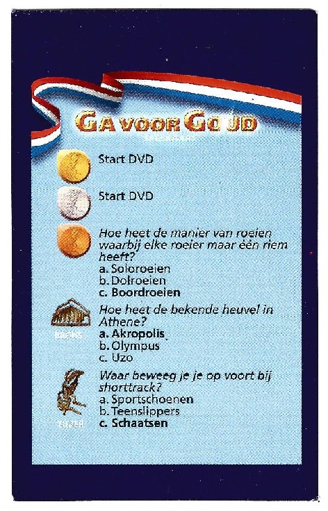 CC NED Go for Gold playing card No. 53 W8 reverse