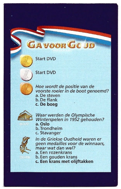 CC NED Go for Gold playing card No. 56 M4 reverse