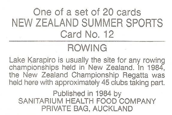 CC NZL 1984 Sanitarium Health Food Co. Summer Sports No. 12 Championship Regatta on Lake Kapiro reverse