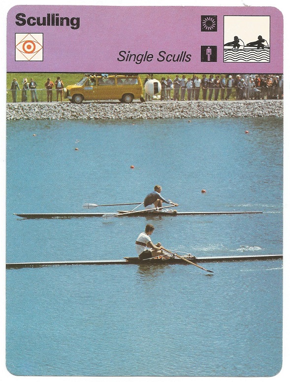 CC SUI 1979 EDITIONS RENCONTRE LAUSANNE Sculling Single Sculls Karppinen FIN passes Kolbe GER in the M1X final at OG Montreal 1976