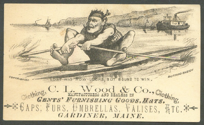 cc usa 1880 c. l. wood co. lost his row locks but bound to win 