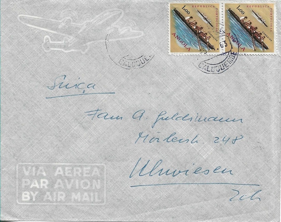 Airmail cover ANG 1963 front