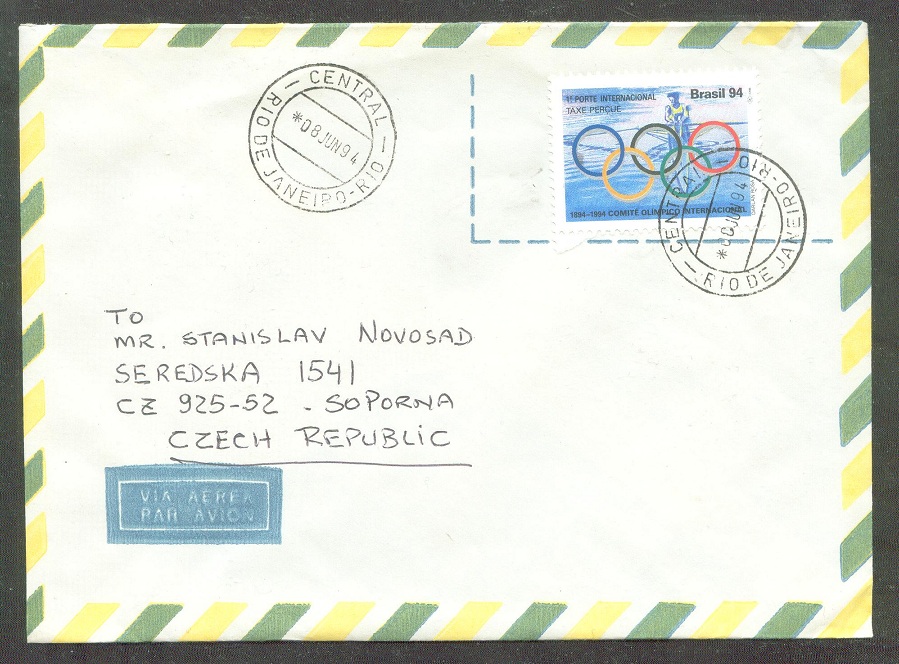 cover bra 1994 june 8th ioc centenary