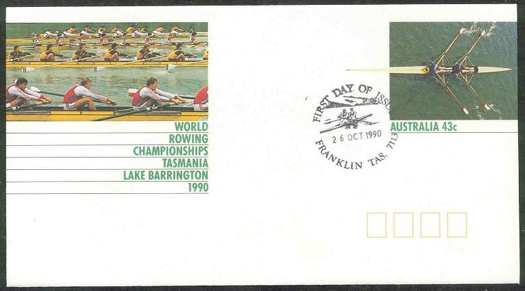 fdc aus 1990 oct. 26th franklin tasmania wrc stationary 2 