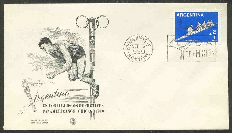 FDC ARG 1959 Sept. 5th Pan American Games Chicago Circular date PM