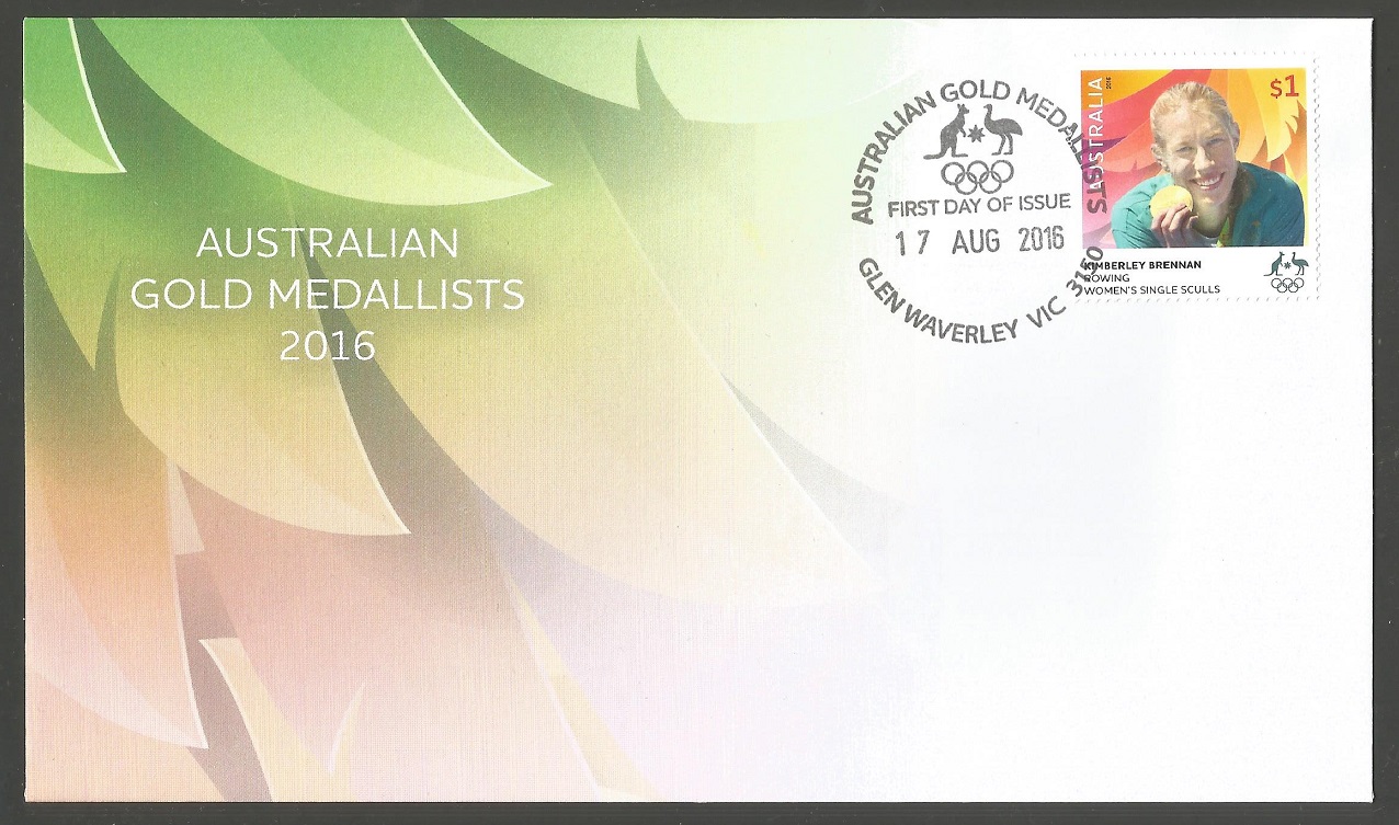 FDC AUS 2016 Aug. 17th OG Rio de Janeiro Kimberley Brennan AUS W1X gold medal winner