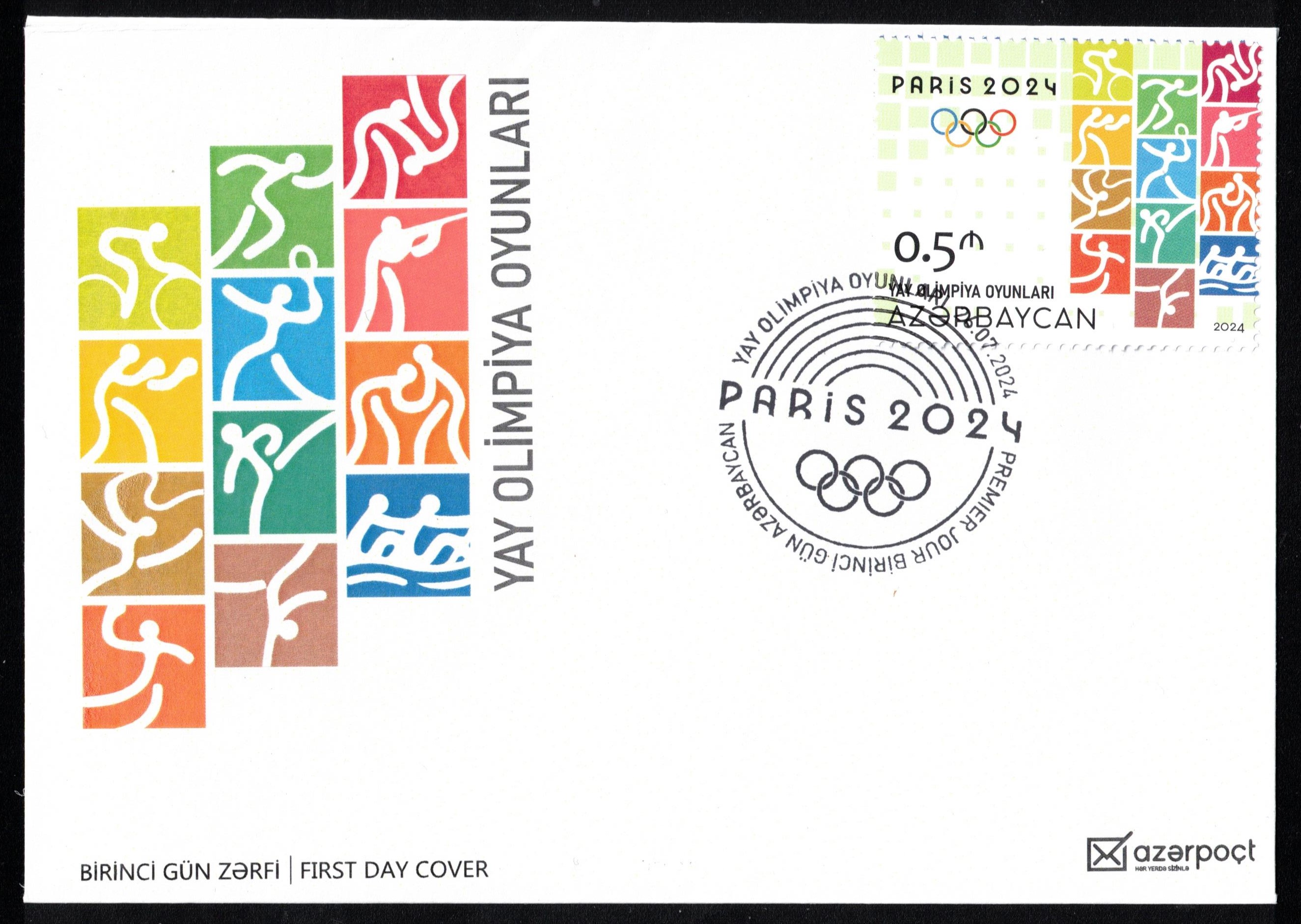 FDC AZE 2024 July 26th OG Paris with pictogram No. 12