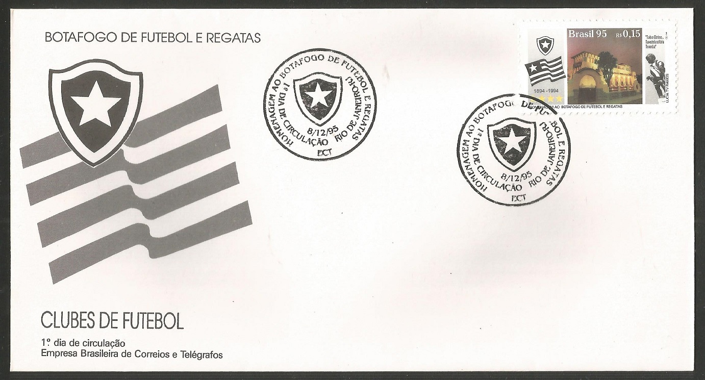 FDC BRA 1995 Dec. 8th Botafogo de Futebol e Regatas 1894 1994 
