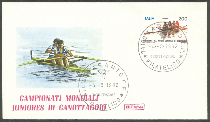 FDC ITA 1982 Aug. 4th JWRC Piediluco with PM Tarento and 2 illustration