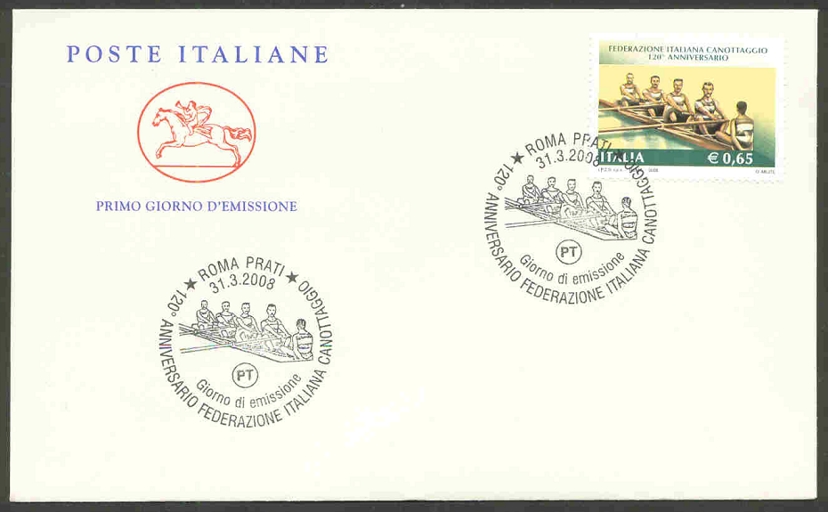 FDC ITA 2008 March 31st with corresponding PM Roma Prati I