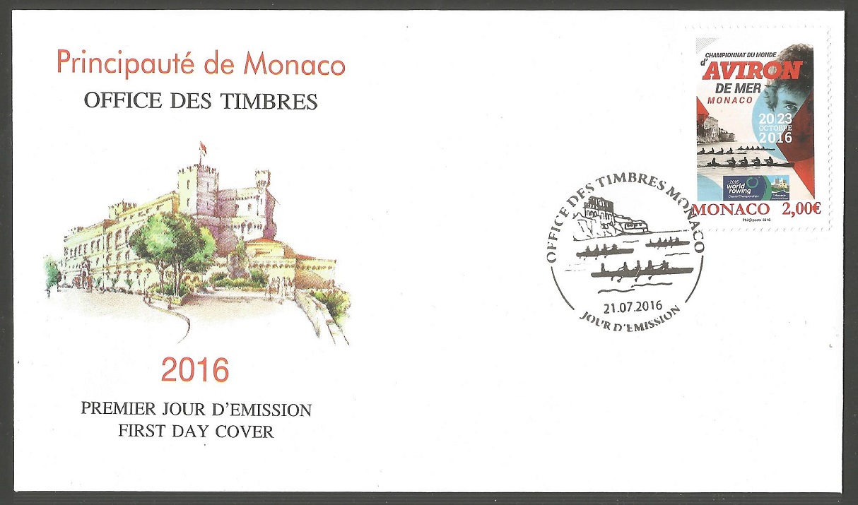 FDC MON 2016 June 21st World Coastal Rowing championships Monaco 